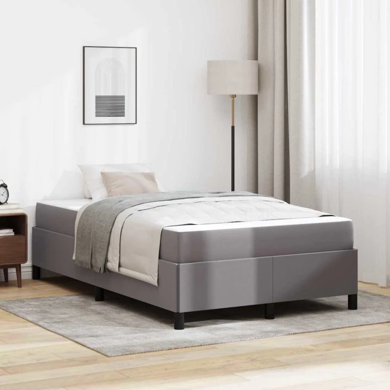 vidaXL Σκελετός Κρεβατιού με στρώμα Γκρι 120 x 190 cm ύφασμα