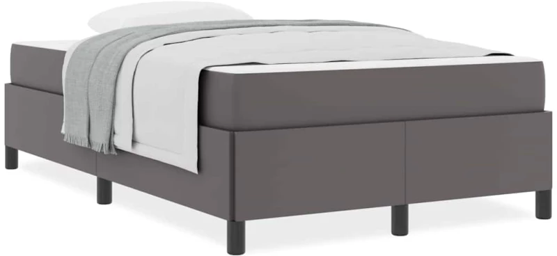 vidaXL Σκελετός Κρεβατιού με στρώμα Γκρι 120 x 190 cm ύφασμα