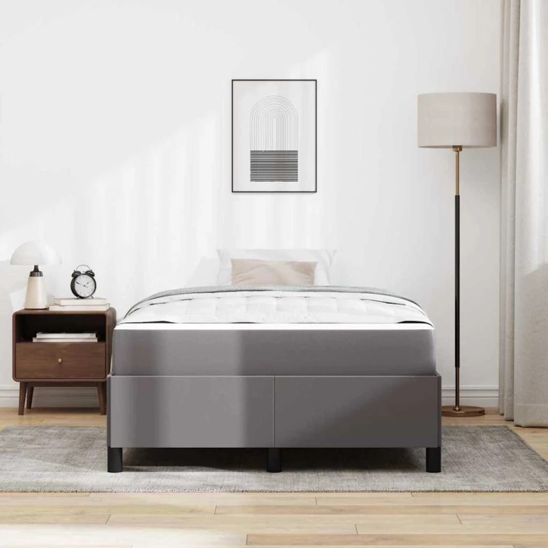 vidaXL Σκελετός Κρεβατιού με στρώμα Γκρι 120 x 190 cm ύφασμα