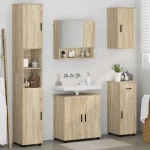 vidaXL Σετ Επίπλων Μπάνιου με συρτάρι Επιτοίχιο 5 pcs Δρύς Sonoma