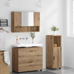 vidaXL Σετ Επίπλων Μπάνιου με συρτάρι με ράφι 3 pcs Artisan Oak