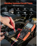 VEVOR Digital Multimeter, 6000-Count TRMS DC/AC Voltmeter Current Tester, Auto-Ranging Multimeter for Current Voltage Resistance Capacitance Temperature Diodes Continuity Low Impedance Measurment