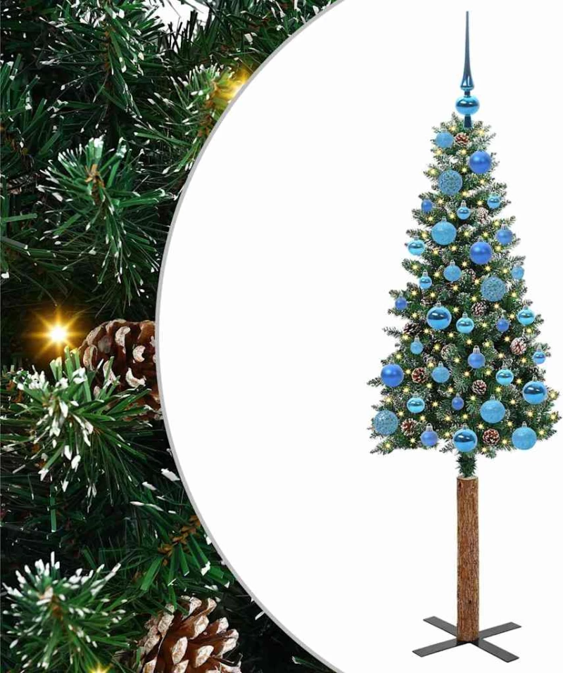 vidaXL Λεπτό Χριστουγεννιάτικο Δέντρο με 150 LED Πράσινο 150 cm