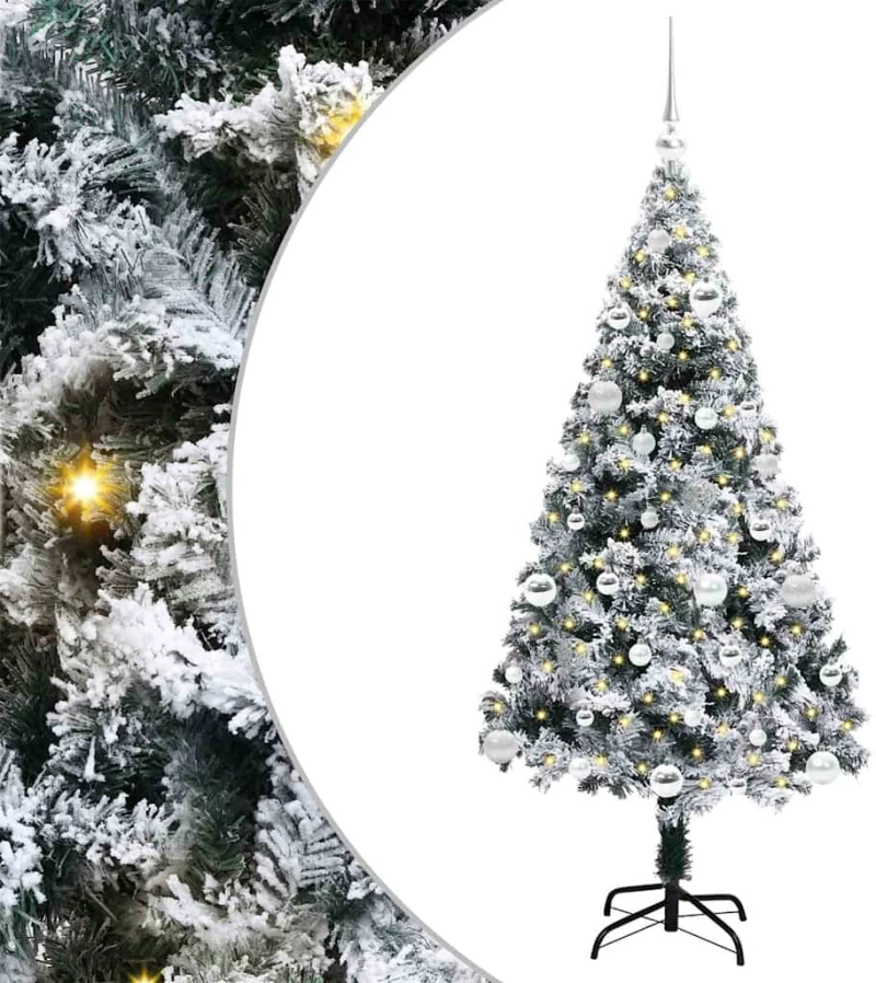 vidaXL Τεχνητό Χριστουγεννιάτικο Δέντρο με 150 LED Λευκό 150 cm