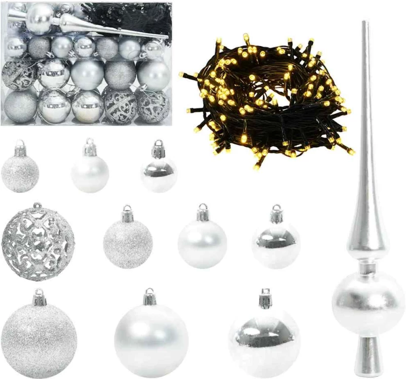 vidaXL Τεχνητό Χριστουγεννιάτικο Δέντρο με 150 LED Λευκό 150 cm