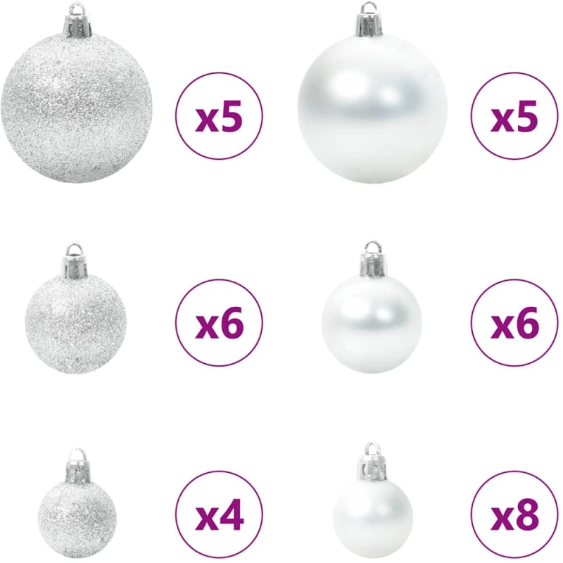 vidaXL Τεχνητό Χριστουγεννιάτικο Δέντρο με 150 LED Λευκό 150 cm