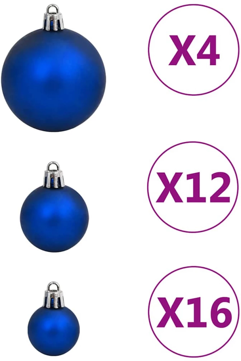 vidaXL Σετ Μπάλες Χριστουγεννιάτικες 111 τεμ. Μπλε από Πολυστυρένιο