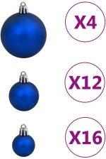 vidaXL Σετ Μπάλες Χριστουγεννιάτικες 111 τεμ. Μπλε από Πολυστυρένιο