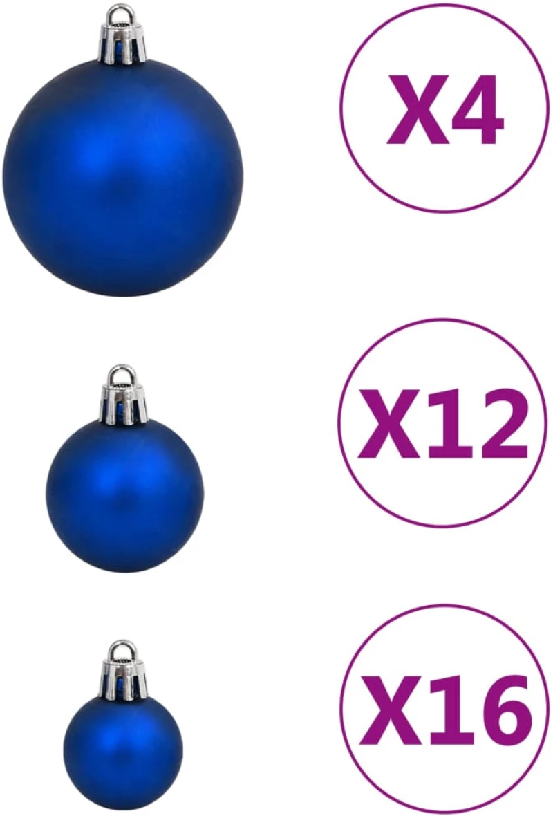vidaXL Σετ Μπάλες Χριστουγεννιάτικες 111 τεμ. Μπλε από Πολυστυρένιο
