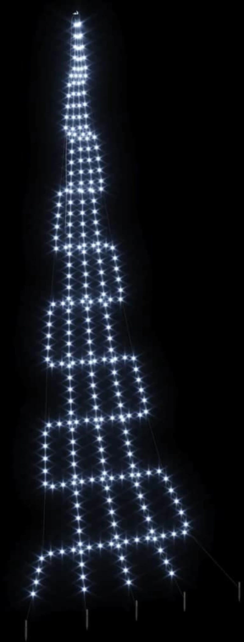 vidaXL Χριστουγεννιάτικο Δέντρο LED με Σφήνες Εδάφους Ψυχρό λευκό