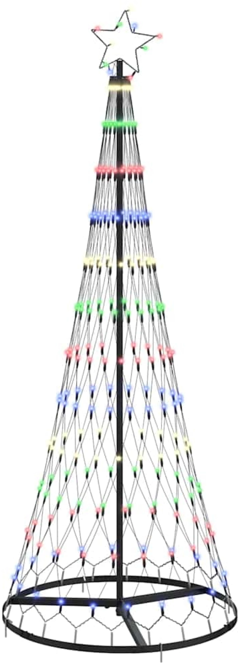 vidaXL LED Χριστουγεννιάτικο Δέντρο Πολύχρωμο 71 x 71 x 184.5 εκ