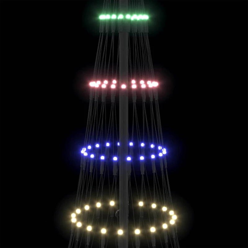 vidaXL LED Χριστουγεννιάτικο Δέντρο Πολύχρωμο 71 x 71 x 184.5 εκ