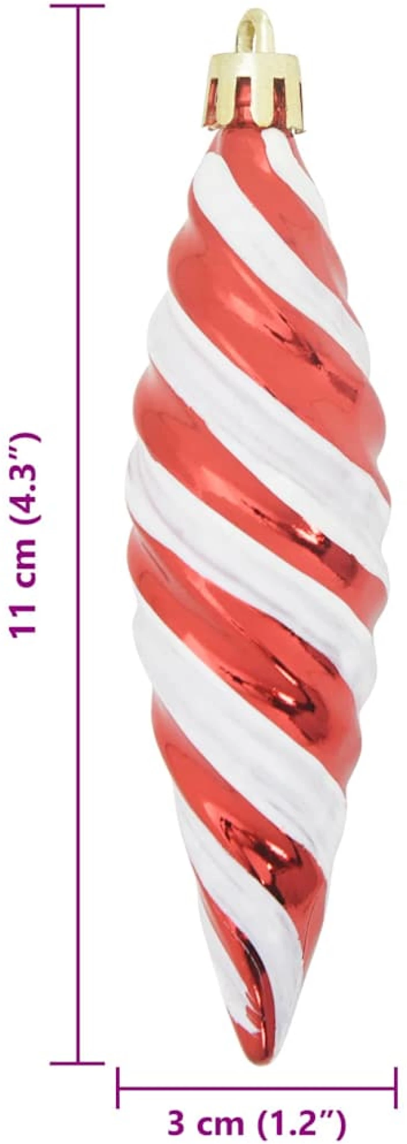 vidaXL Μπαλίτσα Χριστουγεννιάτικης Σπiral 40 pcs Κόκκινο Πλαστικό