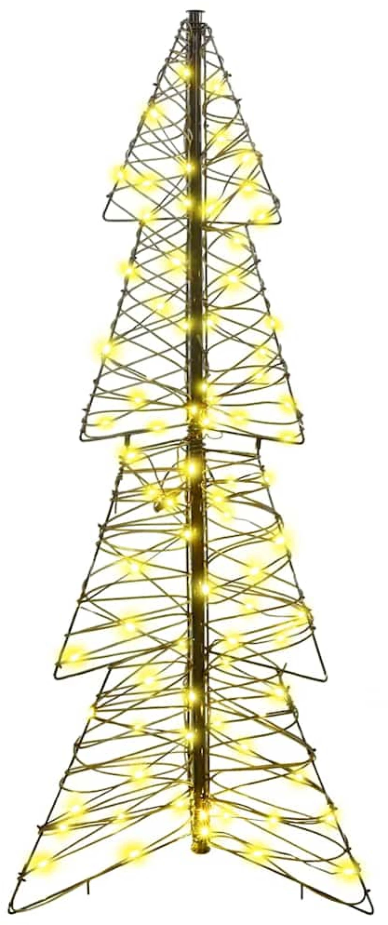 vidaXL Χριστουγεννιάτικο Δέντρο με 100 LED Θερμό λευκό 120 cm Ρατάν