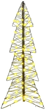 vidaXL Χριστουγεννιάτικο Δέντρο με 100 LED Θερμό λευκό 120 cm Ρατάν