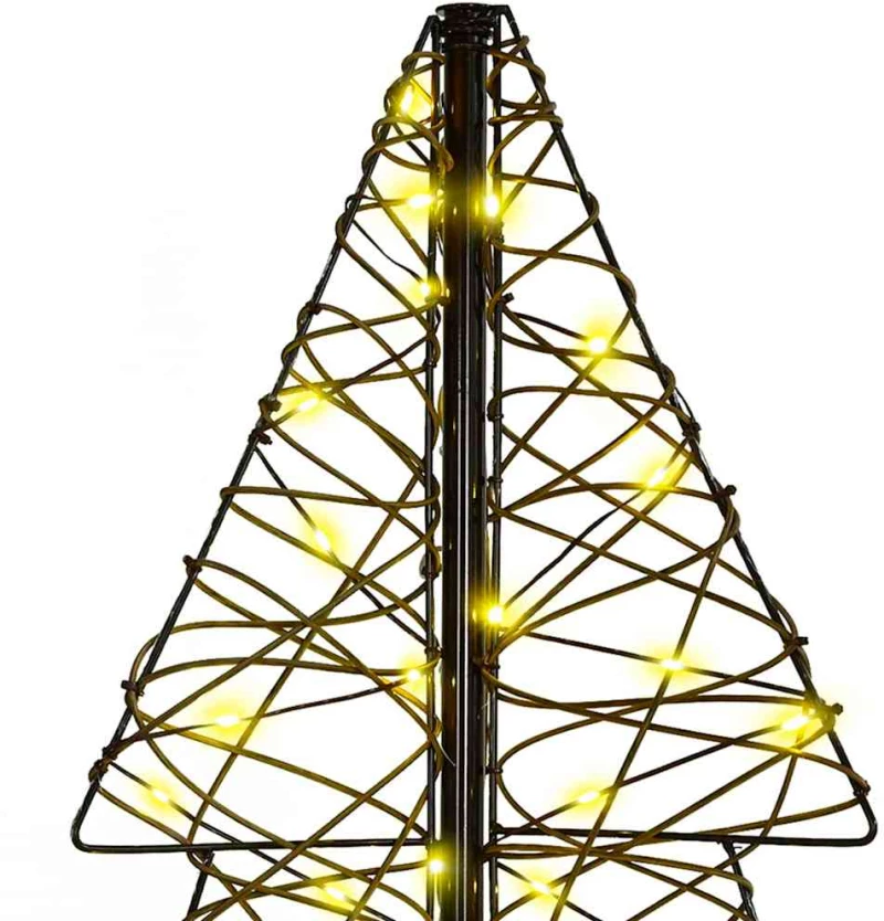 vidaXL Χριστουγεννιάτικο Δέντρο με 100 LED Θερμό λευκό 120 cm Ρατάν