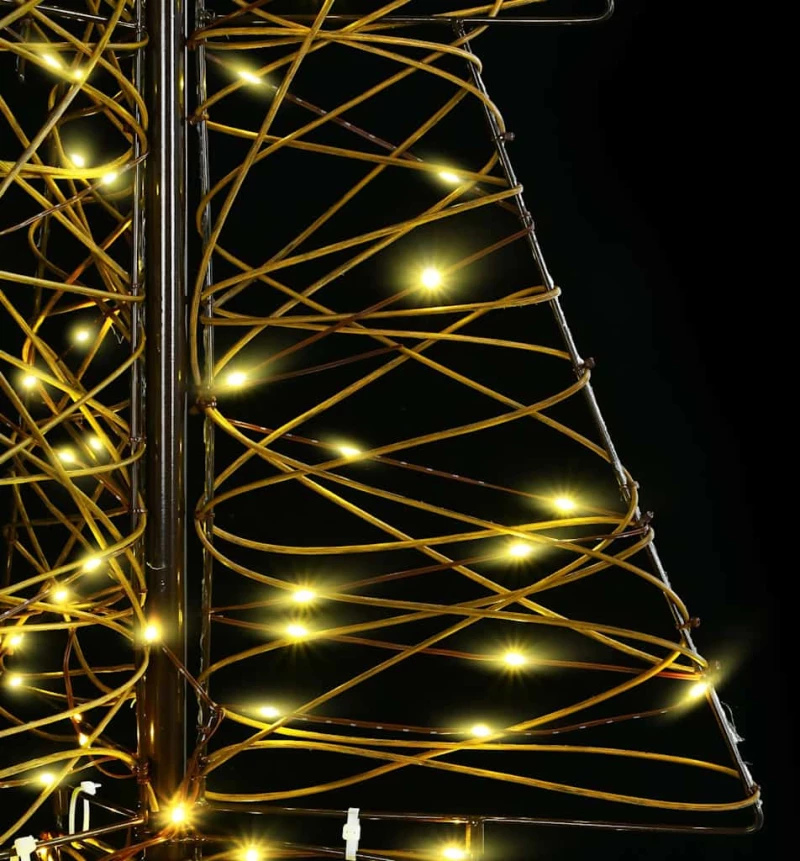 vidaXL Χριστουγεννιάτικο Δέντρο με 100 LED Θερμό λευκό 120 cm Ρατάν