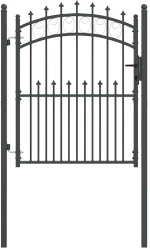 vidaXL Πύλη Φράχτη με Ακίδες Γκρι 150 x 100 cm