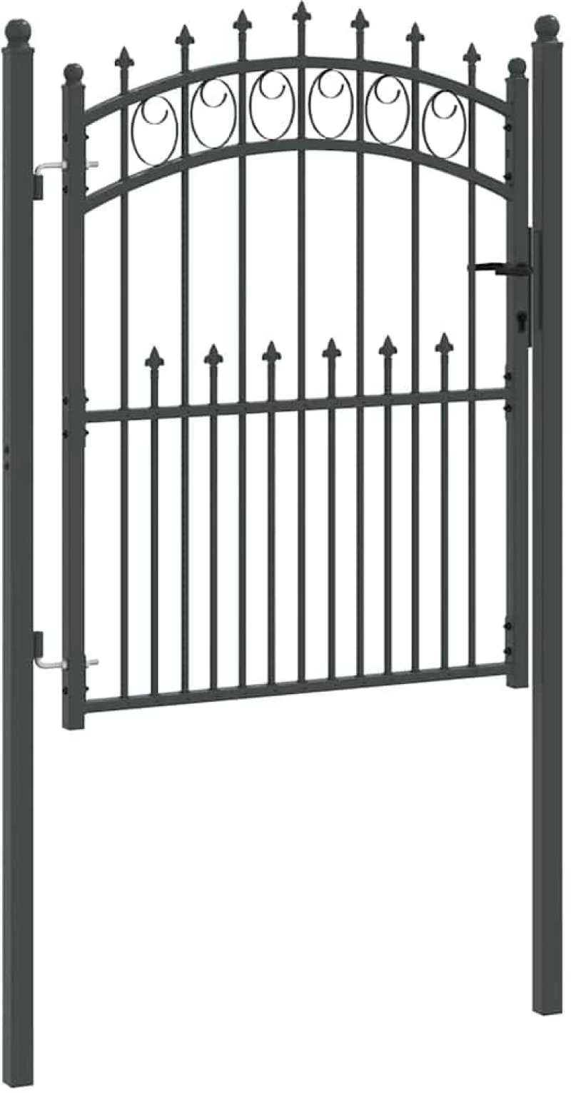 vidaXL Πύλη Φράχτη με Ακίδες Γκρι 150 x 100 cm