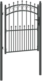 vidaXL Πύλη Φράχτη με Ακίδες Γκρι 150 x 100 cm
