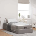 vidaXL Σκελετός Κρεβατιού με στρώμα Taupe 80 x 200 cm ύφασμα