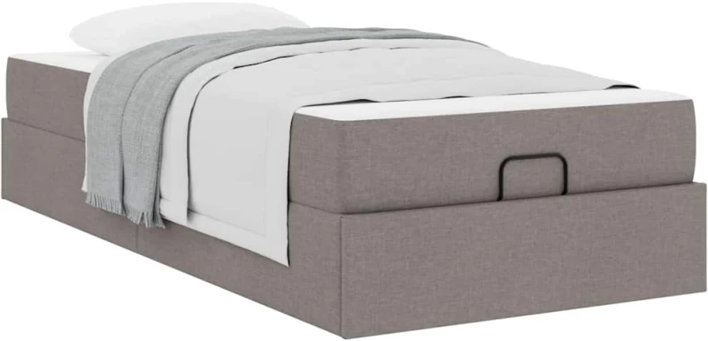 vidaXL Σκελετός Κρεβατιού με στρώμα Taupe 80 x 200 cm ύφασμα