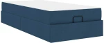 vidaXL Σκελετός Κρεβατιού με στρώμα Μπλε 90 x 190 cm ύφασμα