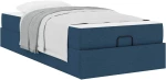 vidaXL Σκελετός Κρεβατιού με στρώμα Μπλε 90 x 190 cm ύφασμα