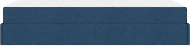 vidaXL Σκελετός Κρεβατιού με στρώμα Μπλε 90 x 190 cm ύφασμα