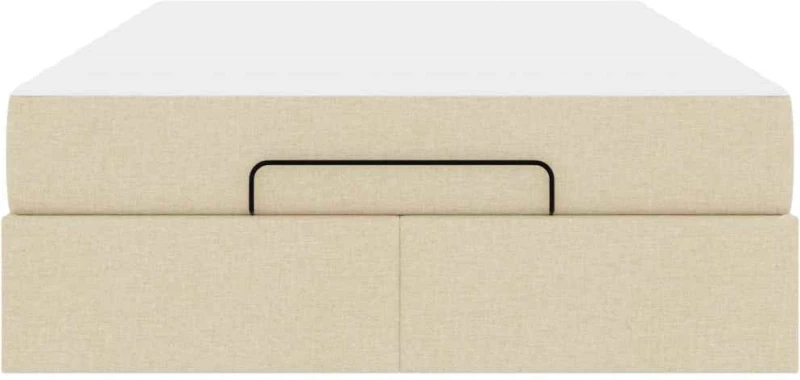 vidaXL Σκελετός Κρεβατιού με στρώμα Κρεμ 120 x 200 cm ύφασμα