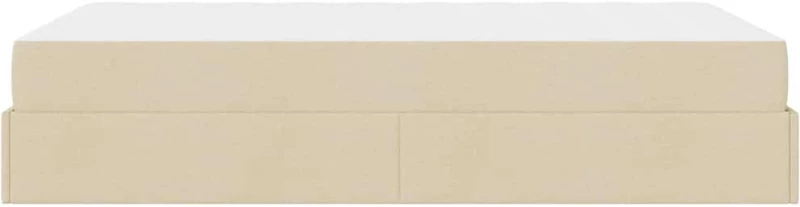 vidaXL Σκελετός Κρεβατιού με στρώμα Κρεμ 120 x 200 cm ύφασμα