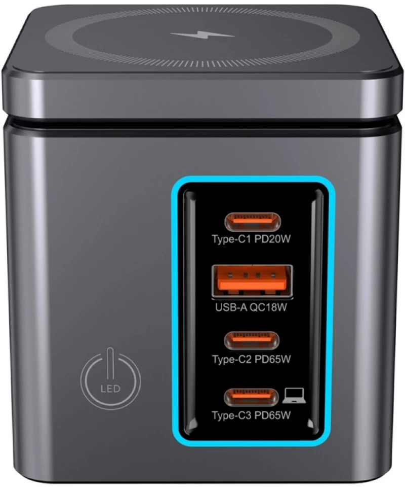 Blitzwolf BW-i113 GaN, USB-A, 3xUSB-C, φορτιστής δικτύου 105W
