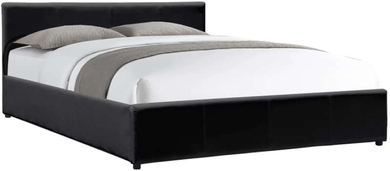 Κρεβάτι Dellia pakoworld με αποθηκευτικό χώρο pu μαύρο 150x200εκ