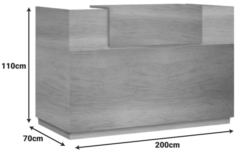 Γραφείο reception Lotus pakoworld σε χρώμα φυσικό 200x70x110εκ