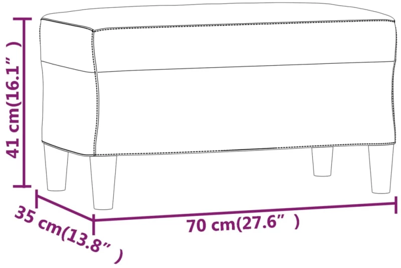 vidaXL Πάγκος Κρεμ 70 x 35 x 41 εκ. Υφασμάτινος