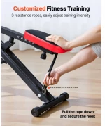 VEVOR Squat Machine, Deep Squat Rowing Machine for Home, Easy Setup & Foldable Exercise Equipment, Glute Trainer Machine with 3 High-Strength Resistance Bands, Glutes & Leg Home Workout Machine, Black