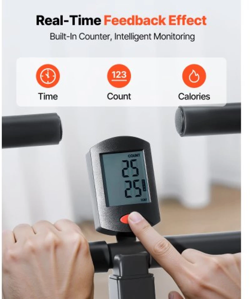 VEVOR Squat Machine, Deep Squat Rowing Machine for Home, Easy Setup & Foldable Exercise Equipment, Glute Trainer Machine with 3 High-Strength Resistance Bands, Glutes & Leg Home Workout Machine, Black
