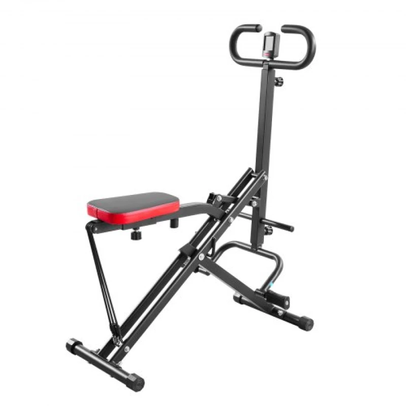 VEVOR Squat Machine, Deep Squat Rowing Machine for Home, Easy Setup & Foldable Exercise Equipment, Glute Trainer Machine with 3 High-Strength Resistance Bands, Glutes & Leg Home Workout Machine, Black
