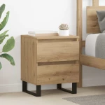 vidaXL Κομοδίνο 2 pcs artisan δρυς 40 x 35 x 50 εκ. Επεξεργασμένο ξύλο