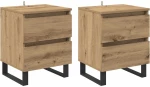 vidaXL Κομοδίνο 2 pcs artisan δρυς 40 x 35 x 50 εκ. Επεξεργασμένο ξύλο