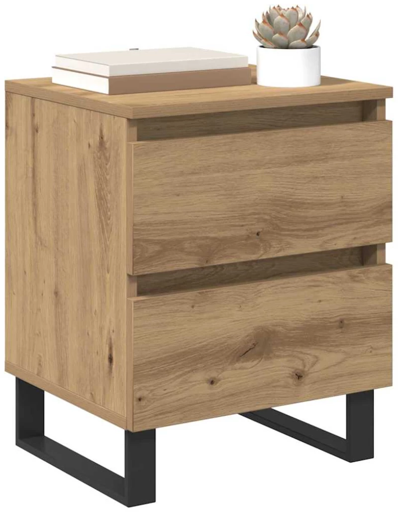 vidaXL Κομοδίνο 2 pcs artisan δρυς 40 x 35 x 50 εκ. Επεξεργασμένο ξύλο
