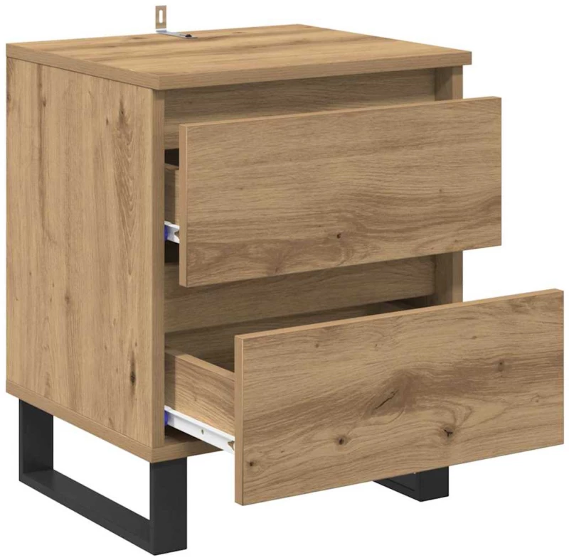 vidaXL Κομοδίνο 2 pcs artisan δρυς 40 x 35 x 50 εκ. Επεξεργασμένο ξύλο