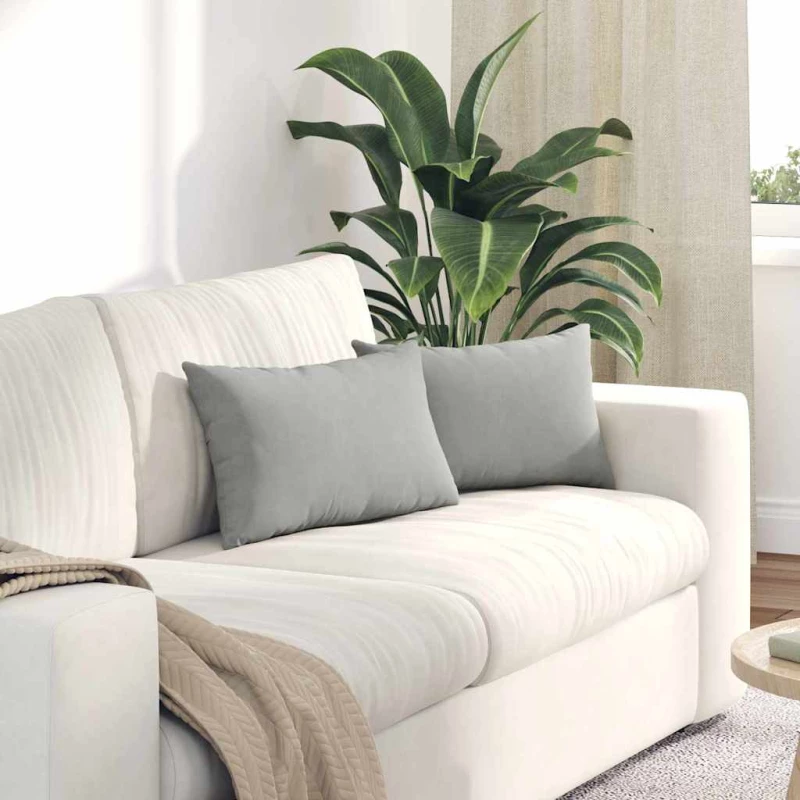 vidaXL Μαξιλάρι Καναπέ 2 pcs Ανοιχτό γκρι 50 x 30 cm ύφασμα