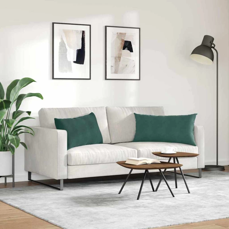 vidaXL Μαξιλάρι Καναπέ 2 pcs Σκούρο Πράσινο 80 x 40 cm
