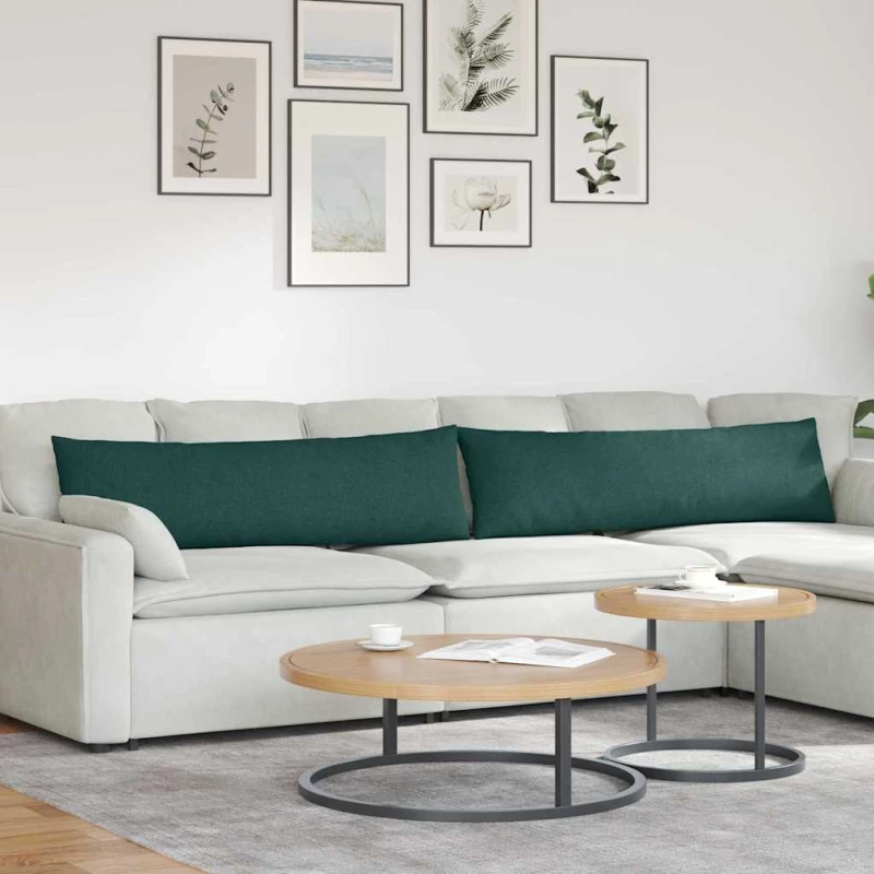 vidaXL Μαξιλάρι Καναπέ 2 pcs Σκούρο Πράσινο 145 x 40 εκ. ύφασμα