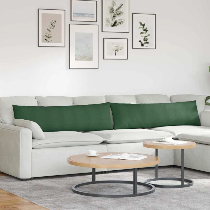 vidaXL Μαξιλάρι Καναπέ 2 pcs Σκούρο Πράσινο 145 x 40 εκ.