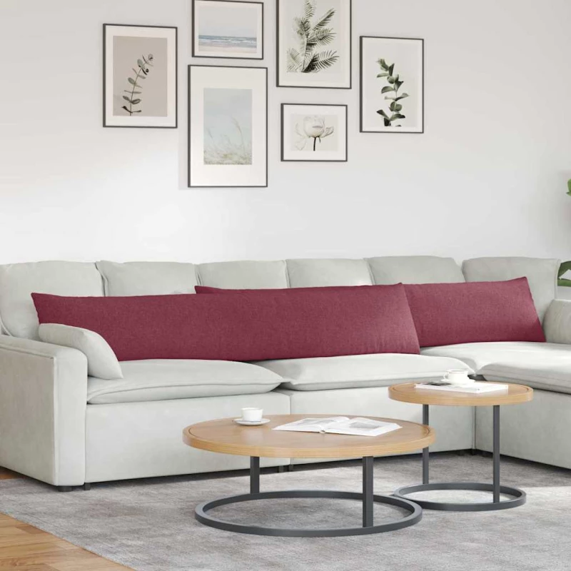 vidaXL Μαξιλάρι Καναπέ 2 pcs Κόκκινο 200 x 40 εκ. ύφασμα