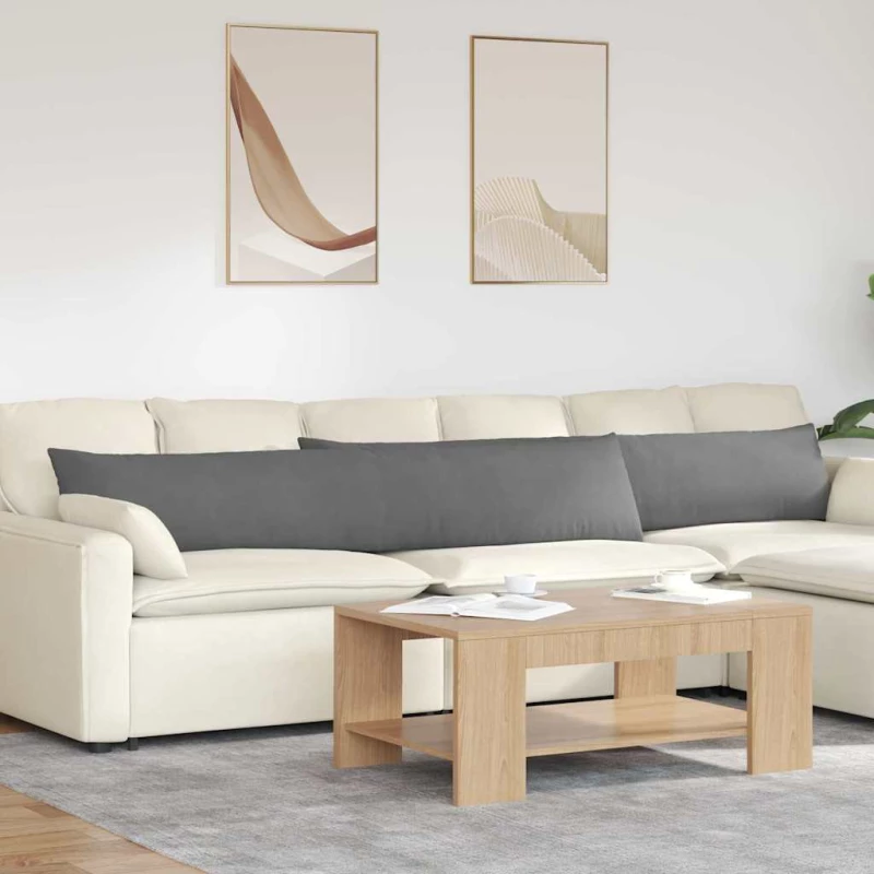 vidaXL Μαξιλάρι Καναπέ 2 pcs Σκούρο Γκρι 200 x 40 εκ. ύφασμα