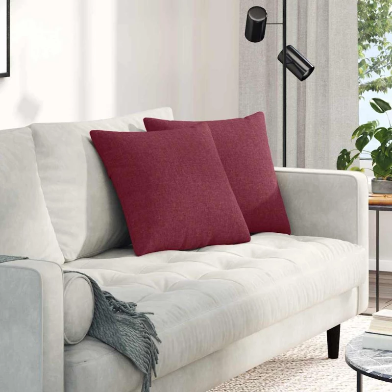 vidaXL Μαξιλάρι Καναπέ 2 pcs Κόκκινο 45 x 45 cm ύφασμα