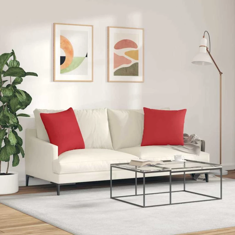 vidaXL Μαξιλάρι Καναπέ 2 pcs Κόκκινο 50 x 50 cm ύφασμα